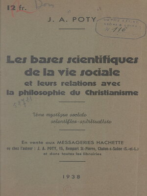 cover image of Les bases scientifiques de la vie sociale et leurs relations avec la philosophie du christianisme
